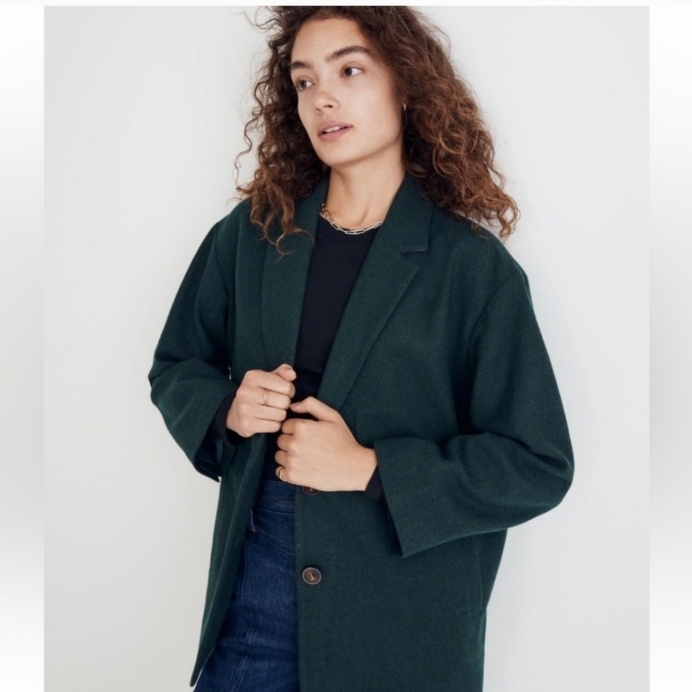 Madewell BRUSHED OVERSIZED DORSET GREEN BLAZER - NWT Size 2X